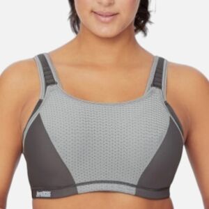 Glamorise Elite Performance Adjustable Support Wire Sport Bra Grey Size 32C NWOT
